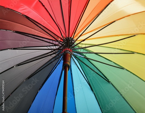 close up of rainbow colorful umbrella background