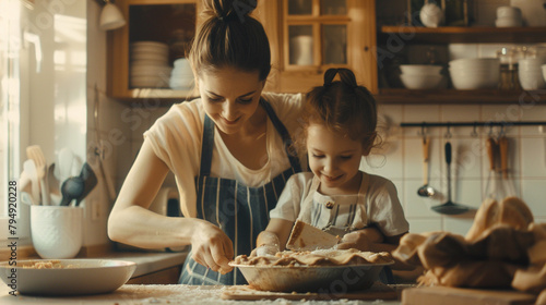 Mother and Child Baking Together photo