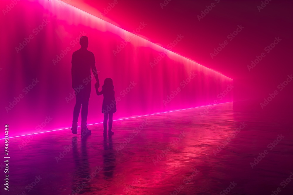 silhouette of a person in a light silhouette of a person in a light