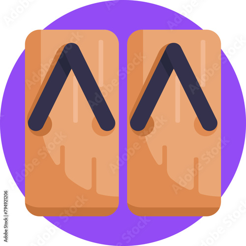 Step into tradition with the 'Geta' icon, capturing the essence of Japanese culture through its iconic wooden sandals, emblematic of traditional attire and craftsmanship.