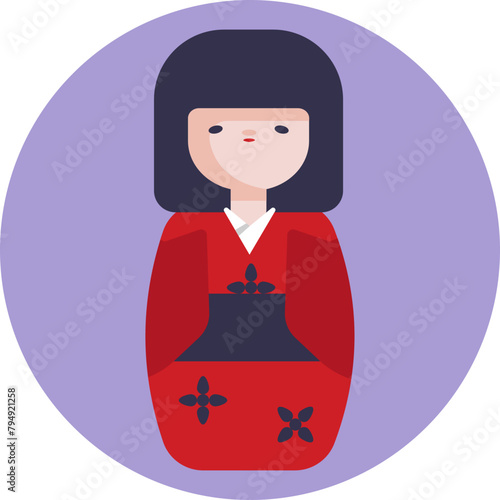 Embodying traditional Japanese charm, this Kokeshi doll icon captures the essence of simplicity and elegance in Japanese craftsmanship.