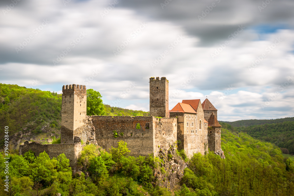 Beautiful Autumn Landscape Austria With Nice Old Hardegg Castle