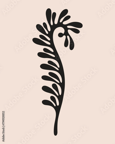 minimalist fern leaf vector illustration