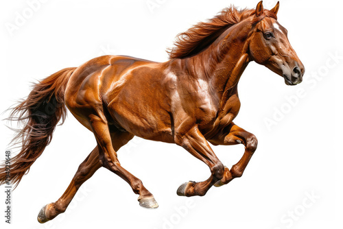 A brown horse galloping freely © Veniamin Kraskov