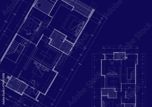 Floor plan designed building on the drawing.