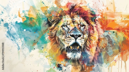 Artwork of watercolor representation of wild animals where vibrant hues and delicate details combine to create stunning portraits of nature's most beautiful inhabitants.