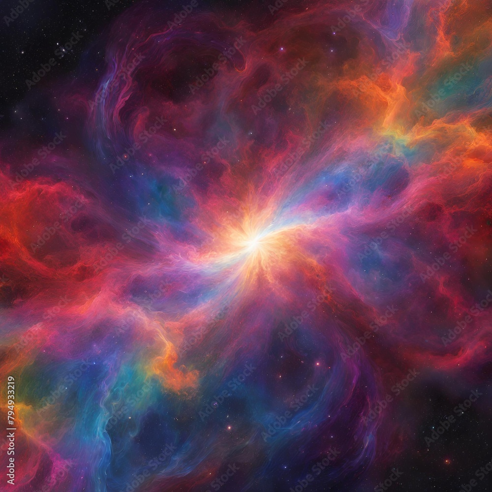 Cosmic nebula with vibrant hues Cosmic nebula with vibrant hues
