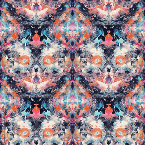 trendy fashion print, seamless pattern, abstract colorful background, decotative texture photo