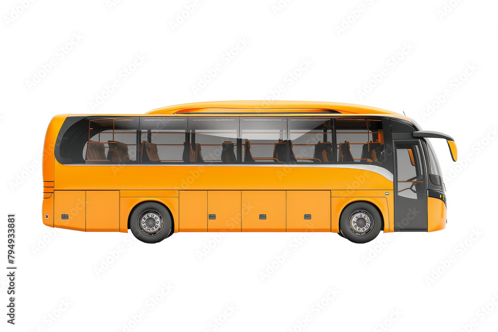 Travel Bus on Transparent Background