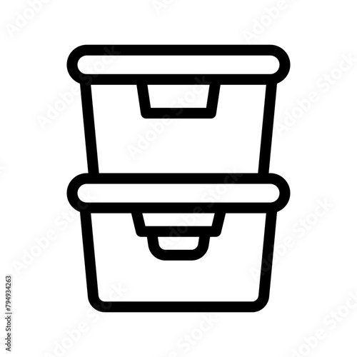 food container line icon illustration vector graphic