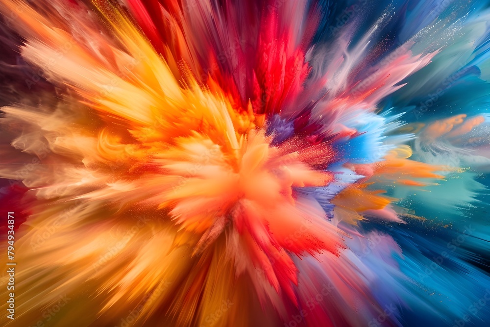 Explosive Chromatic Detonation - Vibrant and Dynamic Color Burst Artwork Explosive Chromatic Detonation - Vibrant and Dynamic Color Burst Artwork