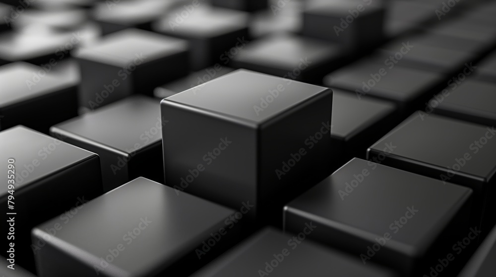 black cube boxes background.