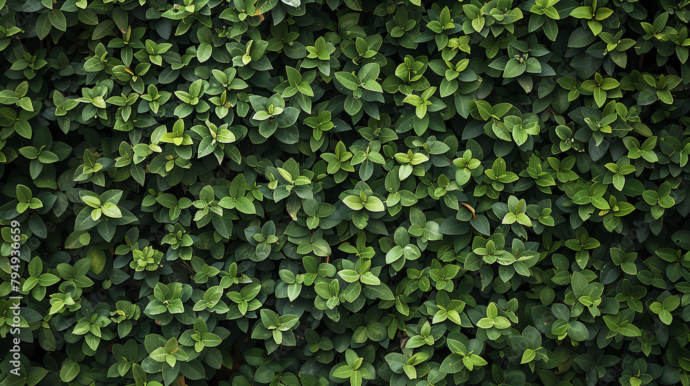 Obraz premium A lush green plant with leaves that are shaped like hearts. The leaves are green and appear to be healthy