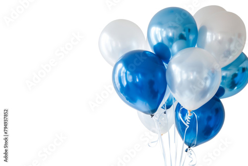 Blue Balloon Bouquet on Transparent Background