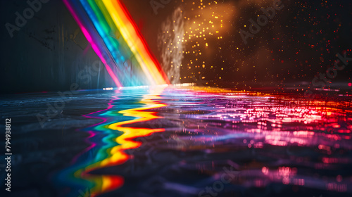 Conceptual Illustration of Light Refraction via Prism - Demonstrating Science Through Art