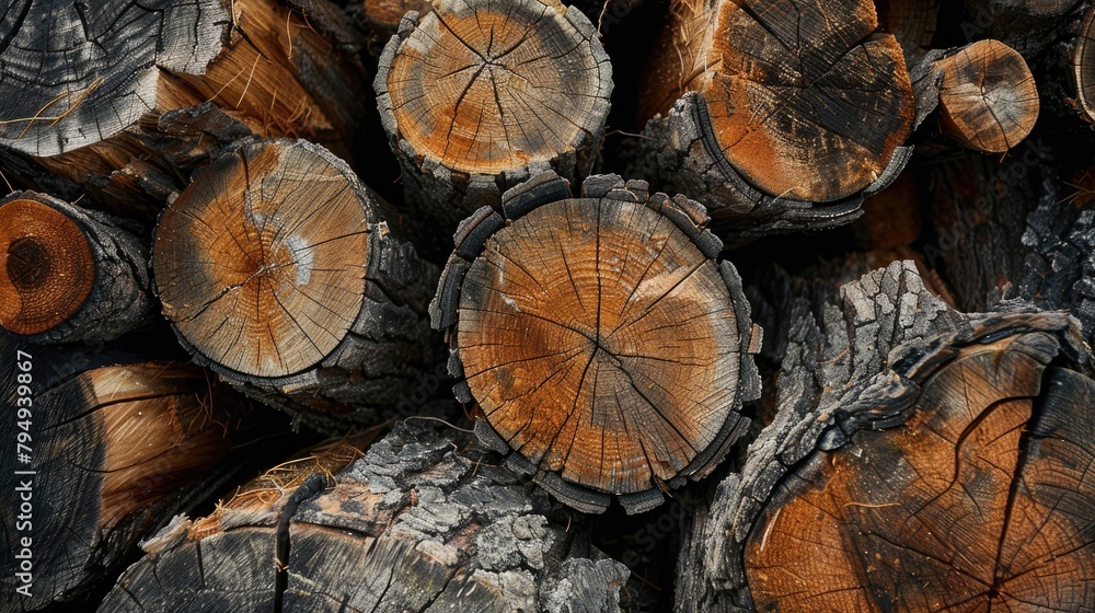 Interesting patterns and colors in the field among dried wood lower logs and cut tree trunks showcasing intriguing shapes and visible inner wood hues Interesting patterns and colors in the field among dried wood lower logs and cut tree trunks showcasing intriguing shapes and visible inner wood hues