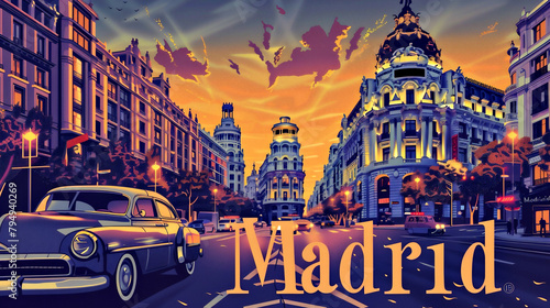 Cartel de viaje de Madrid photo