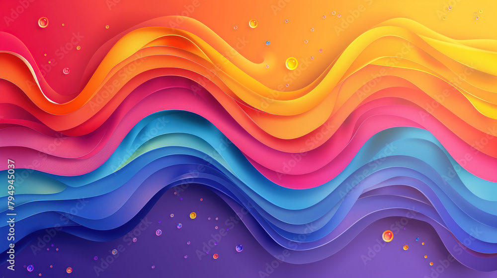Vibrant Rainbow Waves Illustration Celebrating LGBT Pride and Diversity