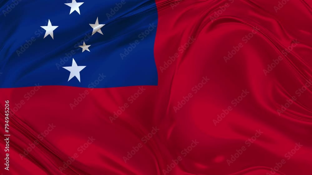 Samoa wave flag seamless loop high resolution animation. 4K Samoa wave flag seamless loop high resolution animation. 4K