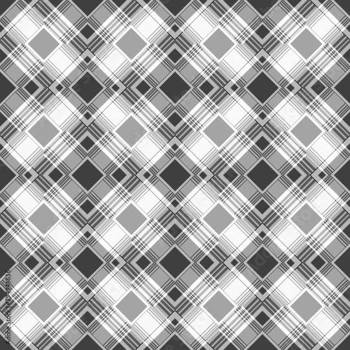 Checkered squares plaid seamless pattern gray white colors background