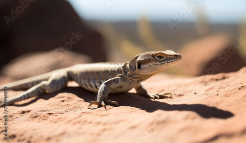 A small lizard basking on a sun