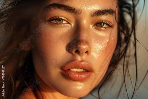 Portrait of a Young Female Model: Skincare Tips for Healthy Skin and Anti-Aging Beauty