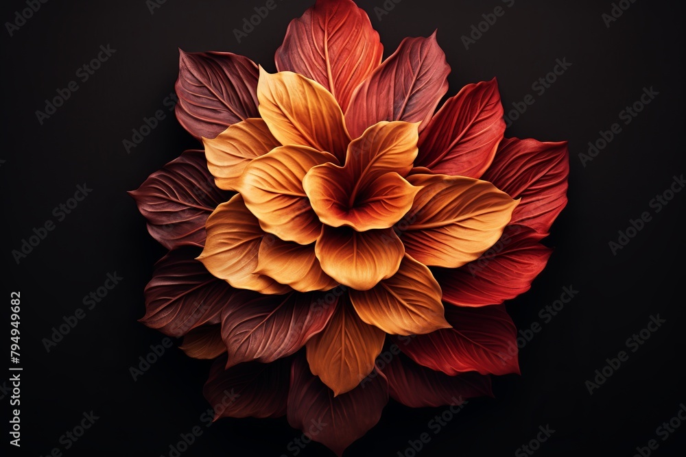 Autumn Leaf Gradient Colors: Deep Red Layers of Fall Beauty Autumn Leaf Gradient Colors: Deep Red Layers of Fall Beauty