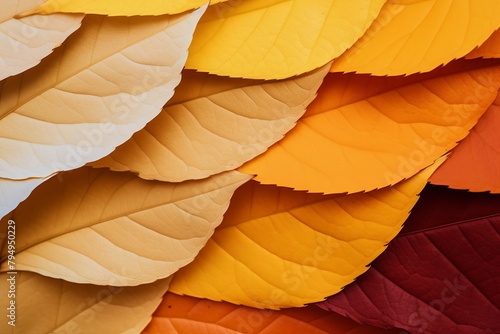 Mellow Yellow Leaf Hues - Autumn Leaf Gradient Colors Image