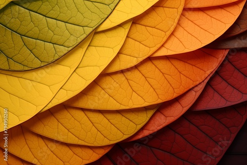 Autumn Leaf Gradient Colors  Mellow Yellow Leaf Hues Emerge