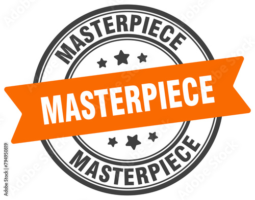 masterpiece stamp. masterpiece label on transparent background. round sign