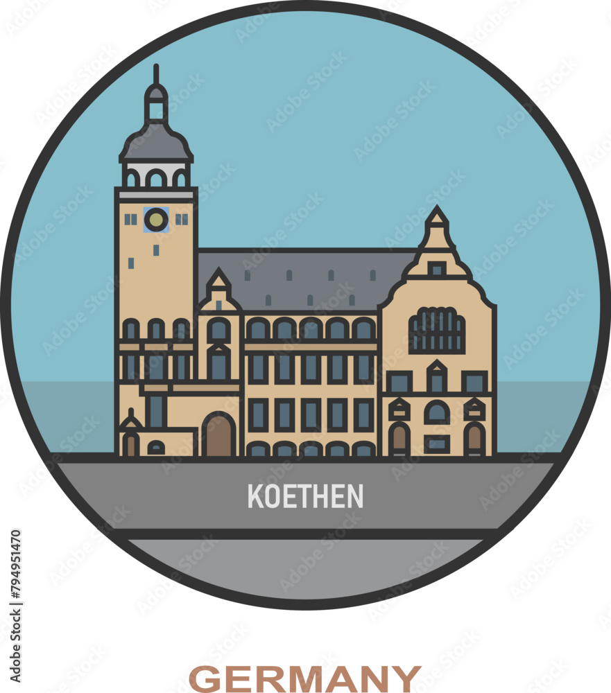 Koethen. Cities and towns in Germany