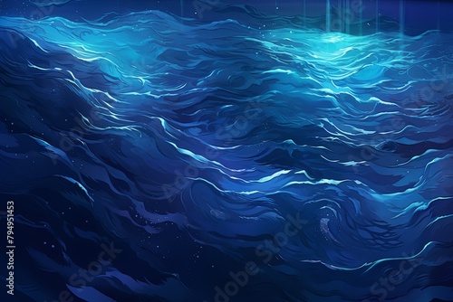 Bioluminescent Ocean Night Waves: Gradient Hues Illuminated