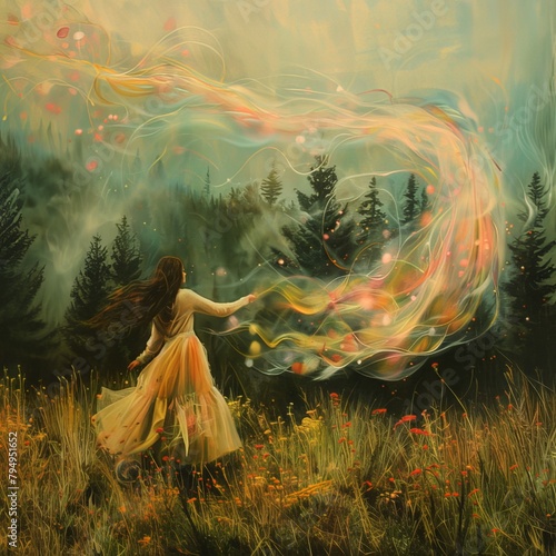 woman in the forest