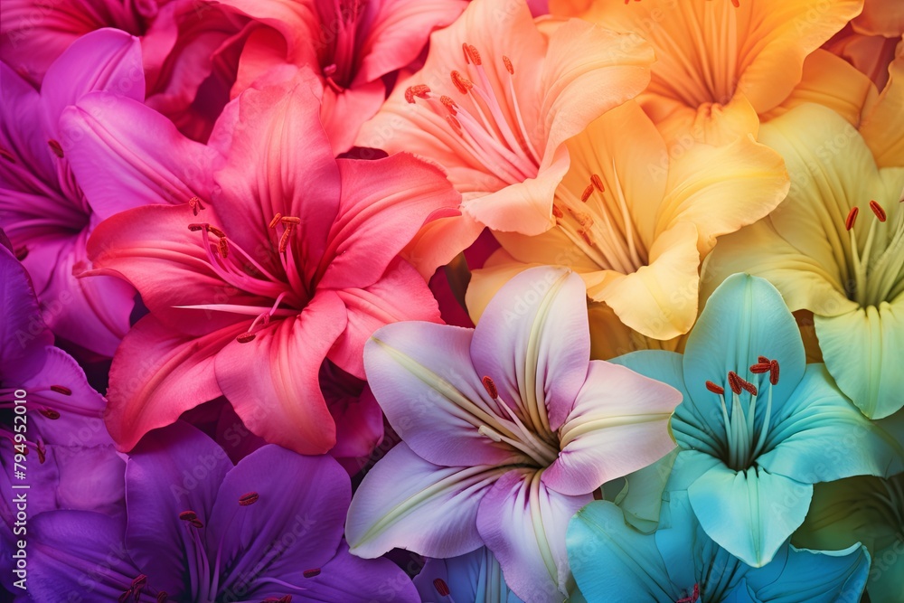 Fototapeta premium Blooming Garden Gradient Inspirations: Harmonious Hues Collection