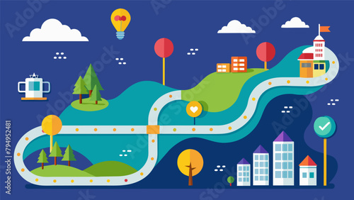 A roadmap with different milestones from Scarcity to Abundance highlighting the journey towards a transformed money mindset.