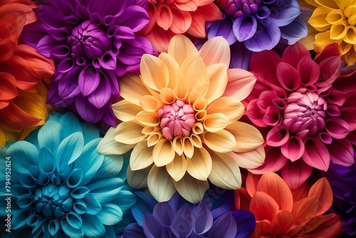 Blooming Garden Gradient Inspirations: Vibrant Flower Hues Delight © Michael