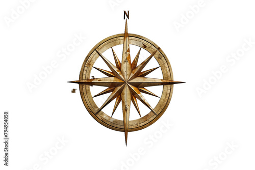 Exploring the Compass Rose On Transparent Background. photo