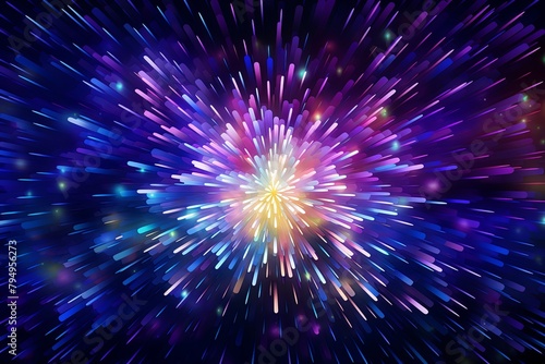 Dazzling Firework Gradient Explosions: Brilliant Light Patterns in Motion