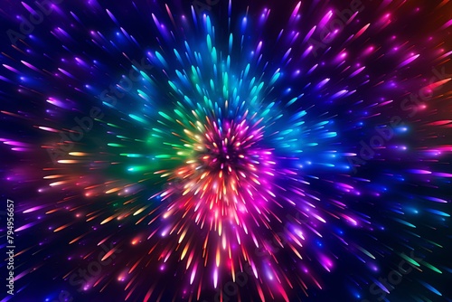 Dazzling Firework Gradient Explosions: Vivid Color Showers