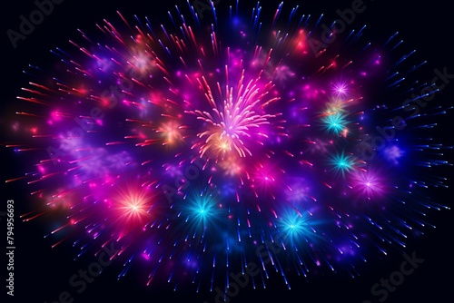 Dazzling Firework Gradient Explosions  Mesmerizing Color Fusion