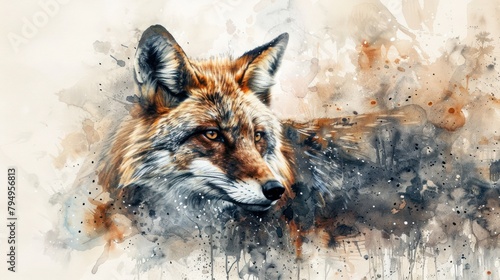 Artwork of watercolor representation of wild animals where vibrant hues and delicate details combine to create stunning portraits of nature s most beautiful inhabitants.