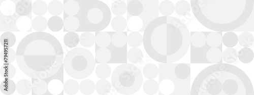 Seamless trendy white background for textiles or covers. Mosaic with gray texture of geometric shapes, template for web intro.	