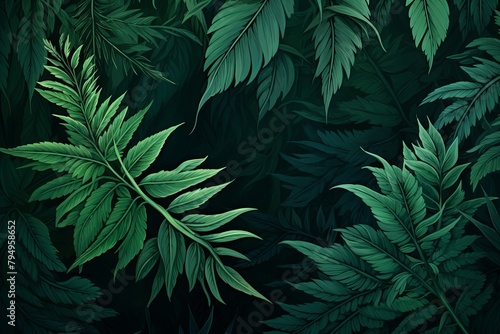 Verdant Foliage Gradients: Eclectic Emerald Green Infusion