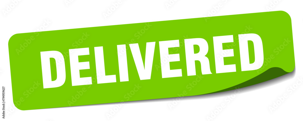 delivered sticker. delivered label delivered sticker. delivered label