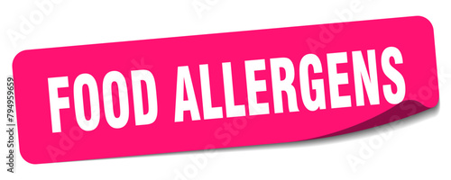 food allergens sticker. food allergens label