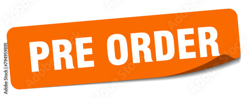 pre order sticker. pre order label