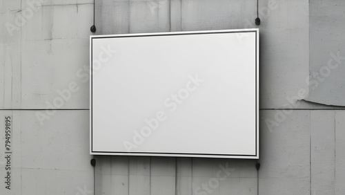 White poster template mockup on textured wall. Empty street mockup. Billboard advertising advertiser