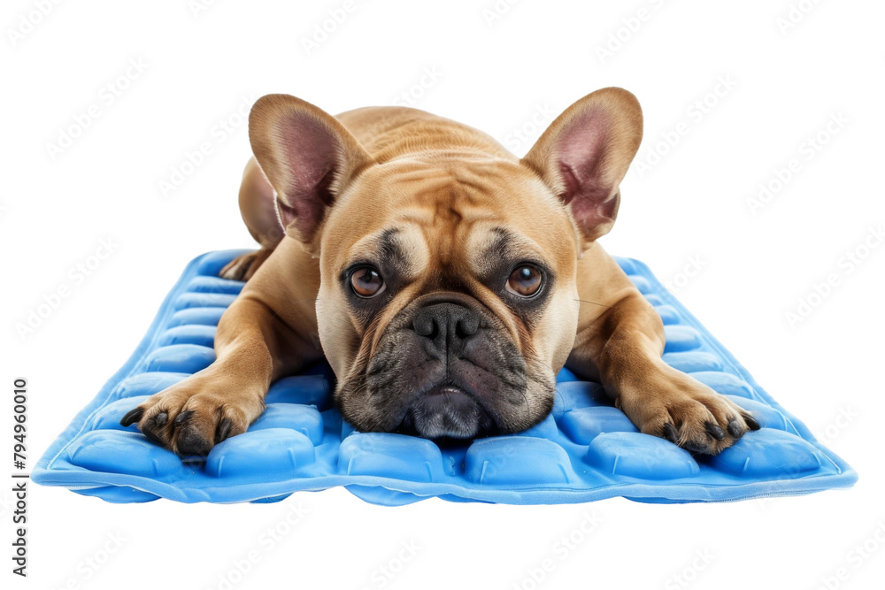 Ensuring Relaxing Rest with a Dog Cooling Mat On Transparent Background.