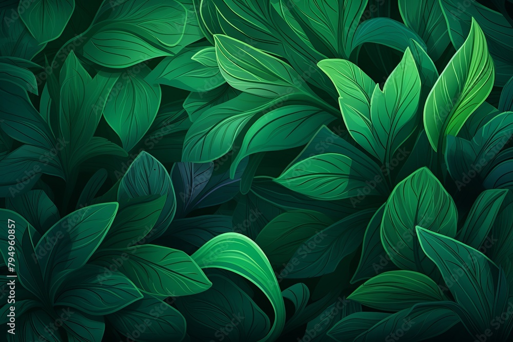 Exotic Jungle Green Gradients - Tropical Flora Delight Exotic Jungle Green Gradients - Tropical Flora Delight