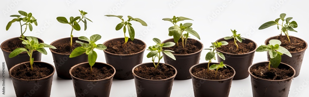 Seedlings of Hope: Vegetable Sprouts in Orderly Array Seedlings of Hope: Vegetable Sprouts in Orderly Array